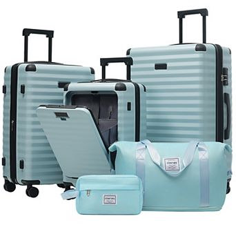 Merax 5 pc Hardside Luggage Set with Spinner Wheels, TSA Lock, USB Port