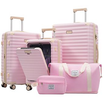 Merax 5 pc Hardside Luggage Set with Spinner Wheels, TSA Lock, USB Port