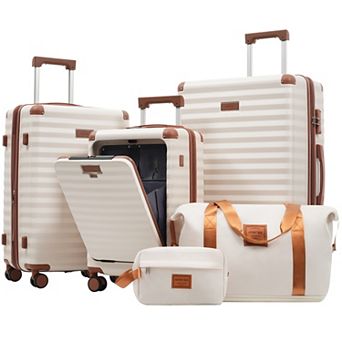 Merax 5 pc Hardside Luggage Set with Spinner Wheels, TSA Lock, USB Port