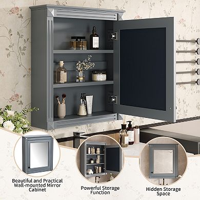 Merax Wall Mounted Bathroom Storage Cabinet with Mirror