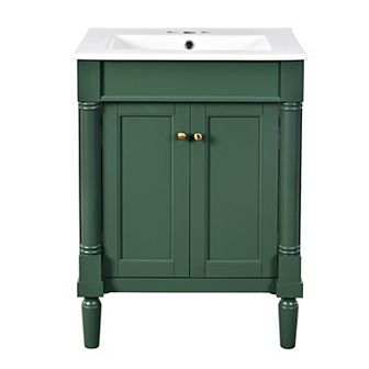 Merax 24'' Bathroom Vanity with Top Sink, 2 tier Modern Bathroom Storage Cabinet
