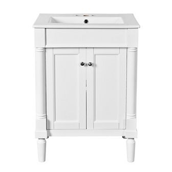 Merax 24'' Bathroom Vanity with Top Sink, 2 tier Modern Bathroom Storage Cabinet