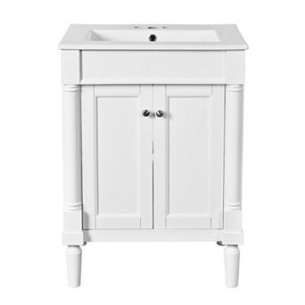 Merax 24'' Bathroom Vanity with Top Sink, 2 tier Modern Bathroom Storage Cabinet