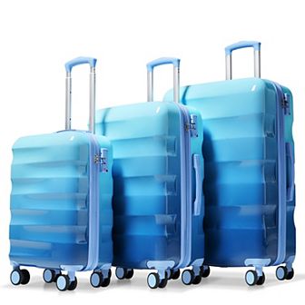 Merax Luggage Set 3 pc Hardshell Suitcases with Spinner Wheels and TSA Lock