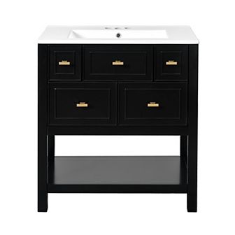 Merax 30'' Bathroom Vanity with Ceramic Sink Combo, Free Standing Single Vanity Set