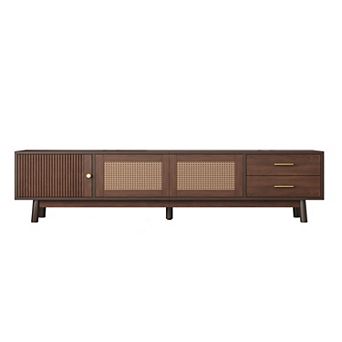 Merax Mid Century Modern TV Stand for 80" TVs, Entertainment Center