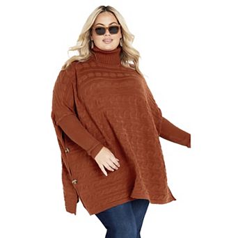 Avenue Women's Plus Size Bella Poncho Sweater