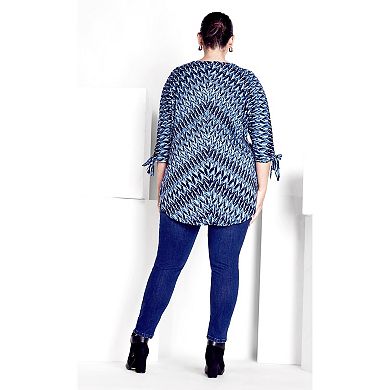 Avenue Women's Plus Size Analise Chevron Top