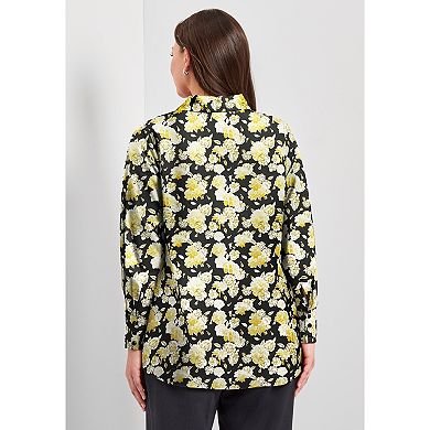 Avenue Women's Plus Size Button Front Blouse