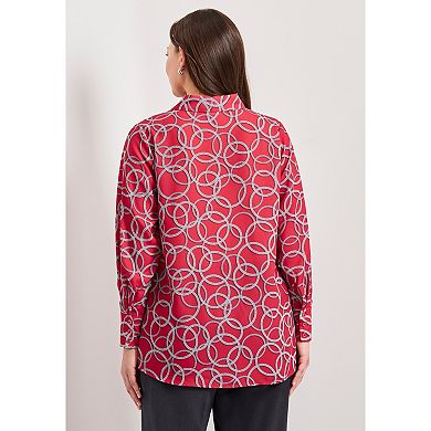 Avenue Women's Plus Size Signature Button Front Blouse