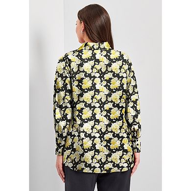 Avenue Women's Plus Size Signature Button Front Blouse