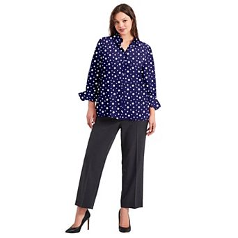 Avenue Women's Plus Size Button Front Blouse