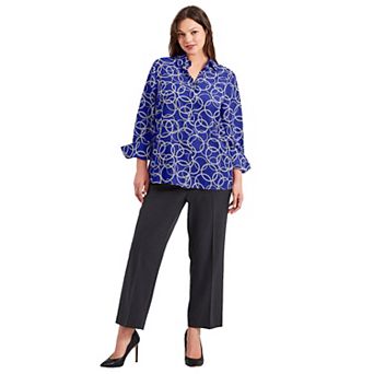 Avenue Women's Plus Size Button Front Blouse