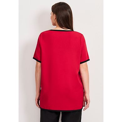 Avenue Women's Plus Size Contrast Top