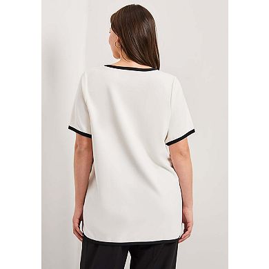 Avenue Women's Plus Size Contrast Top