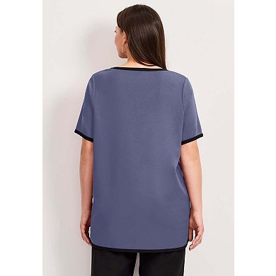 Avenue Women's Plus Size Contrast Top