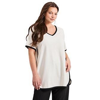 Avenue Women's Plus Size Contrast Top