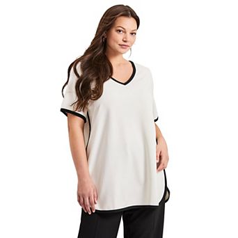 Avenue Women's Plus Size Contrast Top