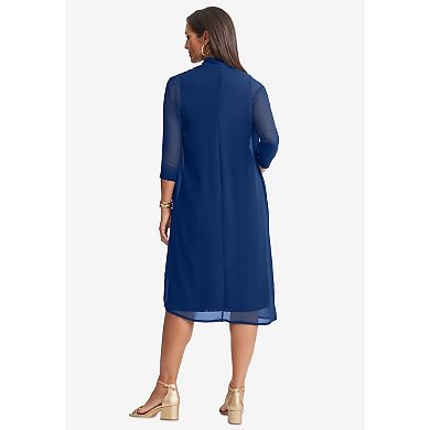 Jessica London Women's Plus Size 2-Piece Lace Jacket Dress