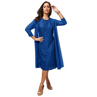 Jessica London Women's Plus Size 2 pc Lace Jacket Dress