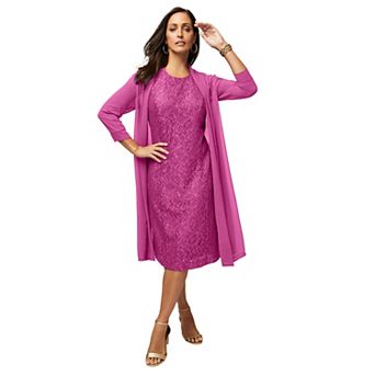 Jessica London Women's Plus Size 2 pc Lace Jacket Dress