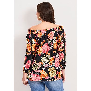 Avenue Women's Plus Size Convertible Peasant