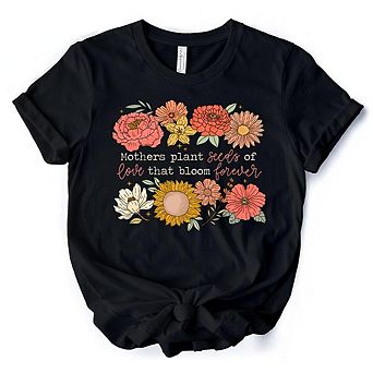Seeds of Love Mama Floral T-Shirt, White, Natural and Black Retro Tee for Sentimental Mothers