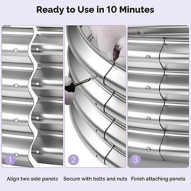 Round Galvanized Fire Pit Ring Foldable for Outdoor Use