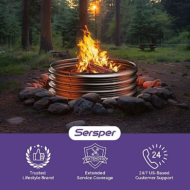 Round Galvanized Fire Pit Ring Foldable for Outdoor Use