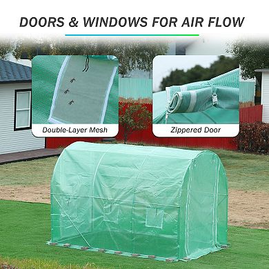 Aoodor Greenhouse Replacement Cover Large Walk in Tunnel For Outdoor Plant (Frame NOT Included)