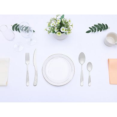 24Pcs Silverware Set, Stainless Steel Flatware with Knife, Spoons and Forks Set Serving Utensils Set