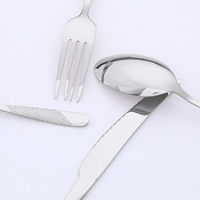 4 Piece Stainless Steel Flatware Set, Mirror Polished Cutlery Set with Knife, Serving Utensils Set