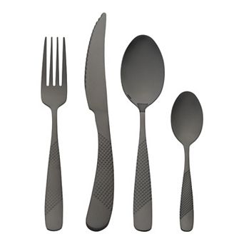 4 pc Stainless Steel Flatware Set, Mirror Polished Cutlery Set with Knife, Serving Utensils Set