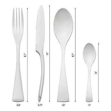 4Pcs Silverware Set, Stainless Steel Flatware with Knife Cutlery Set, Tableware Serving Utensils Set