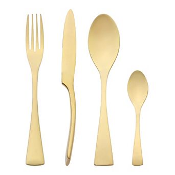 4 pc Silverware Set, Stainless Steel Flatware with Knife Cutlery Set, Tableware Serving Utensils Set