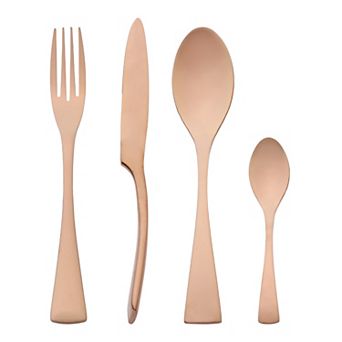 4 pc Silverware Set, Stainless Steel Flatware with Knife Cutlery Set, Tableware Serving Utensils Set