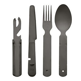 4 pc Stainless Steel Flatware with Spoons and Forks Set, Cutlery Set, Kitchen Serving Utensils Set