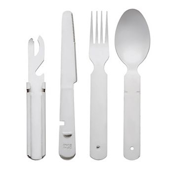 4 pc Stainless Steel Flatware with Spoons and Forks Set, Cutlery Set, Kitchen Serving Utensils Set