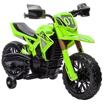 Qaba 6V Kids Motorcycle with Training Wheels, Horn & Start Sound