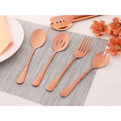 10Pcs Silverware Set, Stainless Steel Flatware Cutlery Set w Spoons and Forks, Serving Utensils Set