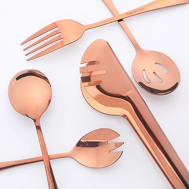 10Pcs Silverware Set, Stainless Steel Flatware Cutlery Set w Spoons and Forks, Serving Utensils Set