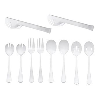 10 pc Silverware Set, Stainless Steel Flatware Cutlery Set w Spoons and Forks, Serving Utensils Set
