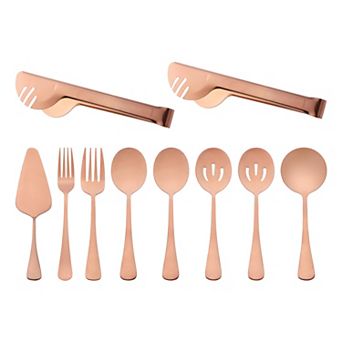 10 pc Silverware Set, Stainless Steel Flatware with Spoons, Kitchen Cutlery Set Serving Utensils Set