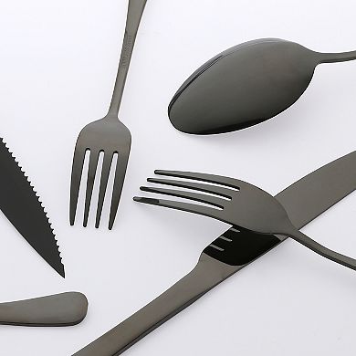 24Pcs Stainless Steel Flatware Set with Knife, Serving Utensil Mirror Polished Cutlery Tableware Set