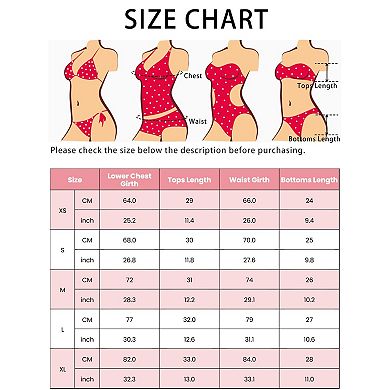 Women's Wide Strap O Ring Cut Out V Neck Bikini Set, 2Pc Tie Back Top Triangle Bottom Swimwear Suits