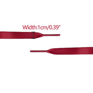 Unisex Flat Ribbon Shoe Laces Solid Color Satin Silk Shoelaces for Sneakers Boot 2 Pairs 47.2"