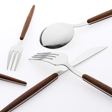 5Pcs Silverware Set, Stainless Steel Flatware with Knife, Spoons and Forks Set, Serving Utensils Set
