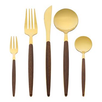 5 pc Silverware Set, Stainless Steel Flatware with Knife, Spoons and Forks Set, Serving Utensils Set