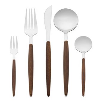 5 pc Silverware Set, Stainless Steel Flatware with Knife, Spoons and Forks Set, Serving Utensils Set