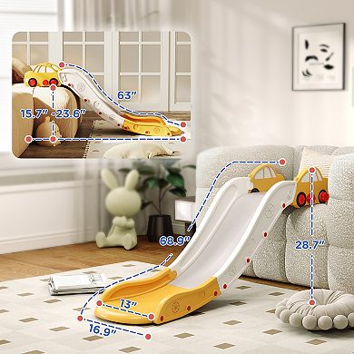 Qaba Toddler Slide for Bed, Sofa, Extra Length, Easy to Assemble,
